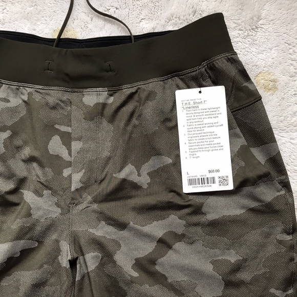lululemon athletica Other - Lululemon NWT T.H.E. Short 7” *Linerless Camo Dark Olive